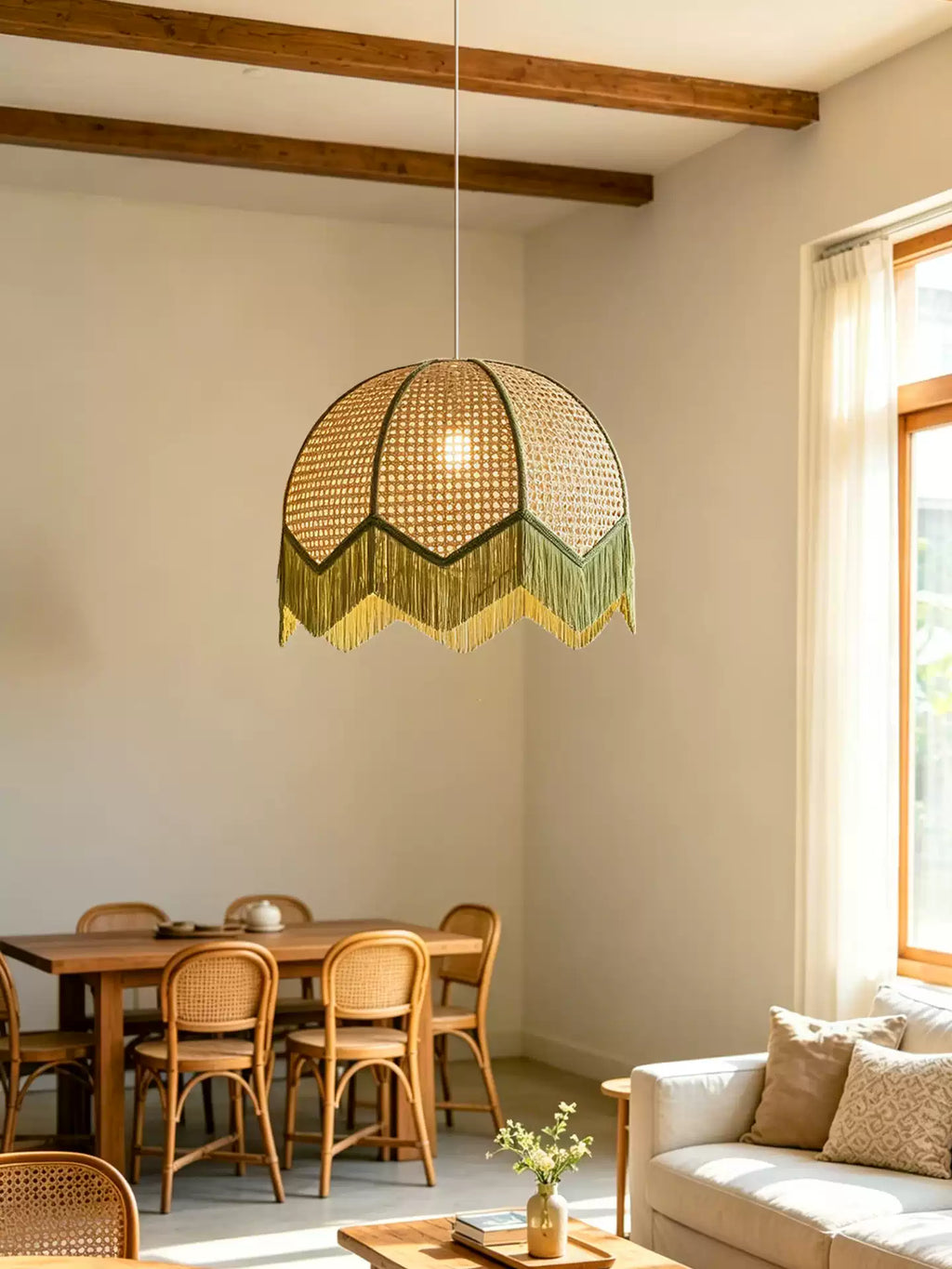 Woven Dome Pendant Light — Pendant Light | Maison Monashee — view 6