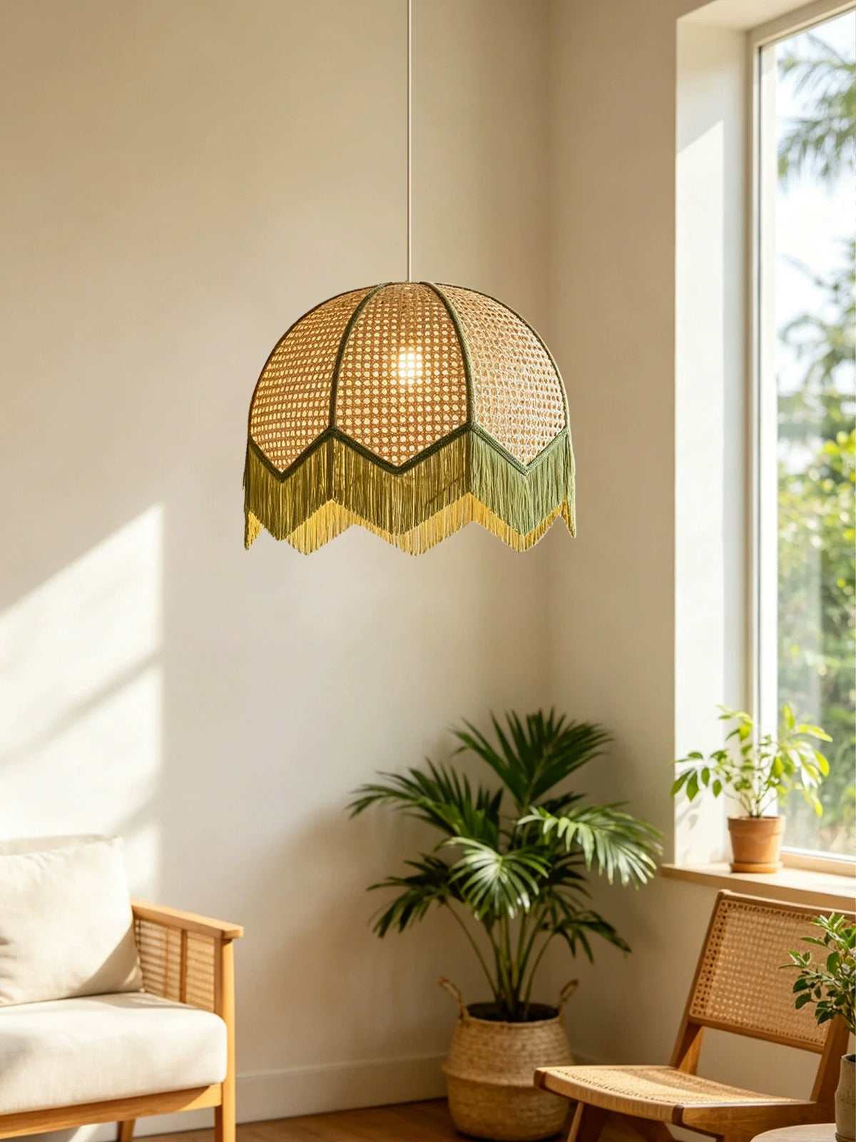 Woven Dome Pendant Light — Pendant Light | Maison Monashee — view 7