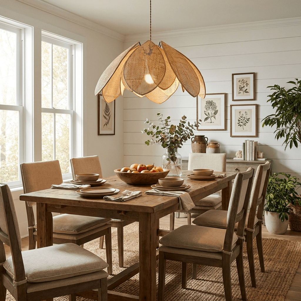 Rattan Flower Pendant Light — Pendant Light | Maison Monashee — view 12