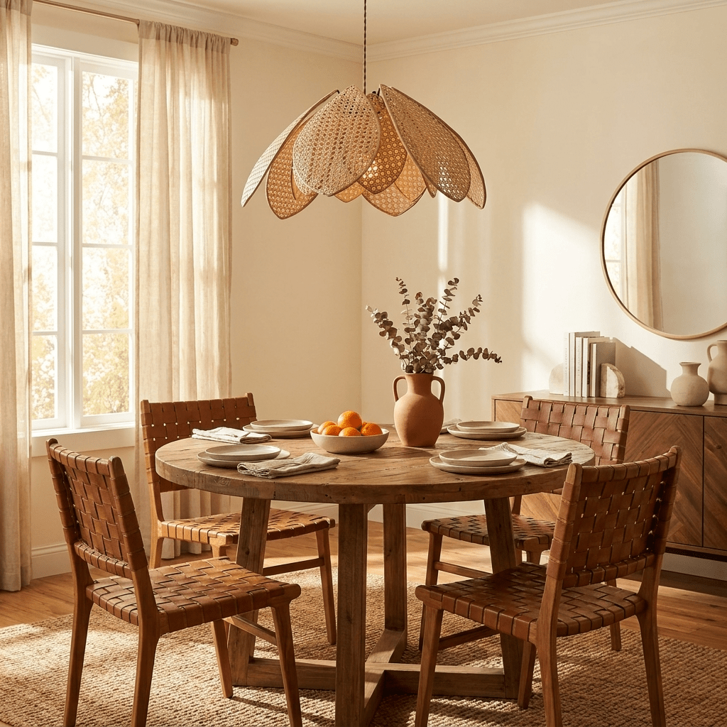 Rattan Flower Pendant Light — Pendant Light | Maison Monashee — view 13