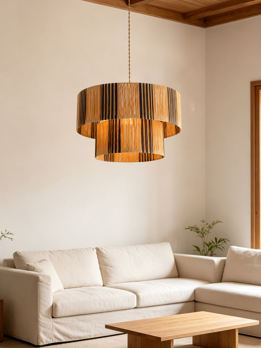 Tiered Drum Pendant Light — Pendant Light | Maison Monashee — view 3