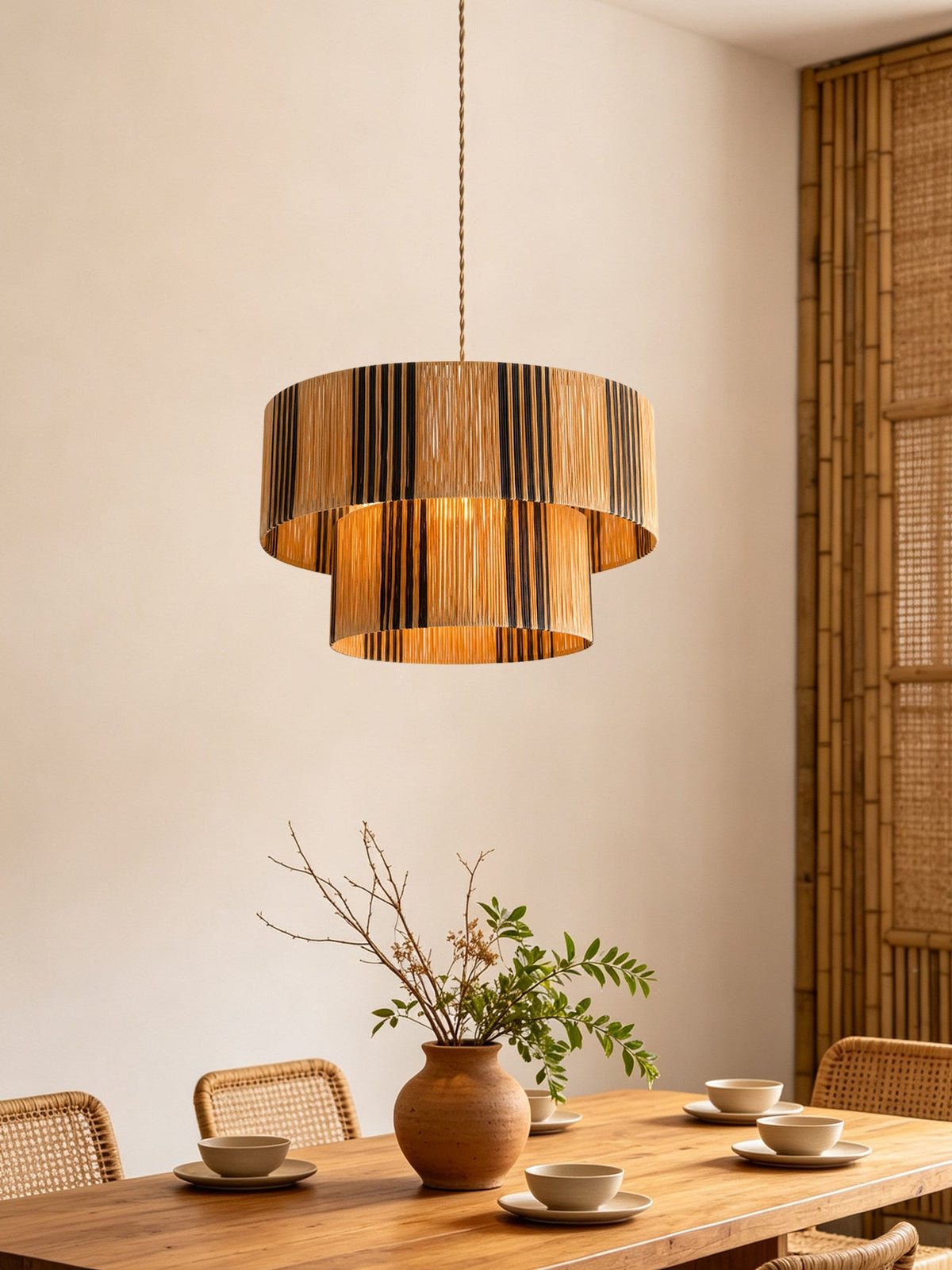 Tiered Drum Pendant Light — Pendant Light | Maison Monashee — view 4