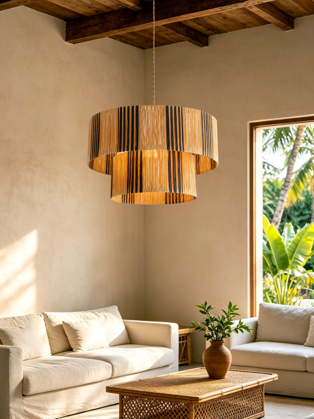 Tiered Drum Pendant Light — Pendant Light | Maison Monashee — view 5