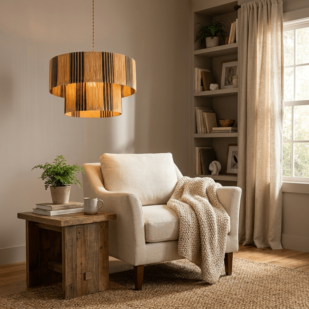 Tiered Drum Pendant Light — Pendant Light | Maison Monashee — view 11