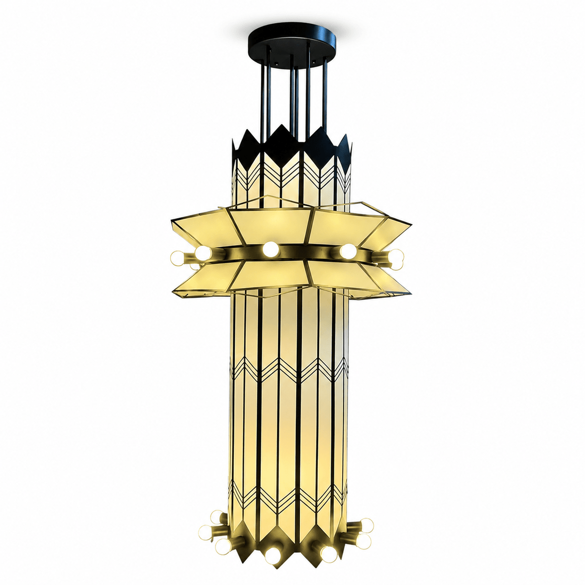 Black Art Deco Chandelier — Chandelier | Maison Monashee — view 8