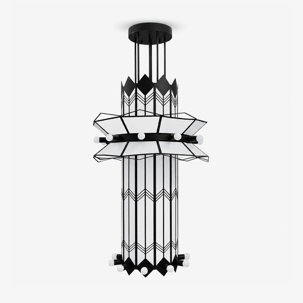 Black Art Deco Chandelier — Chandelier | Maison Monashee