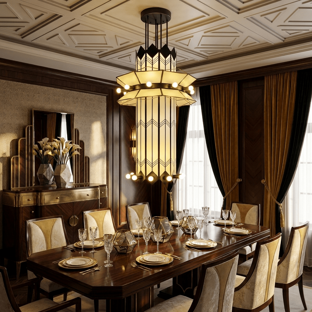 Black Art Deco Chandelier — Chandelier | Maison Monashee — view 3
