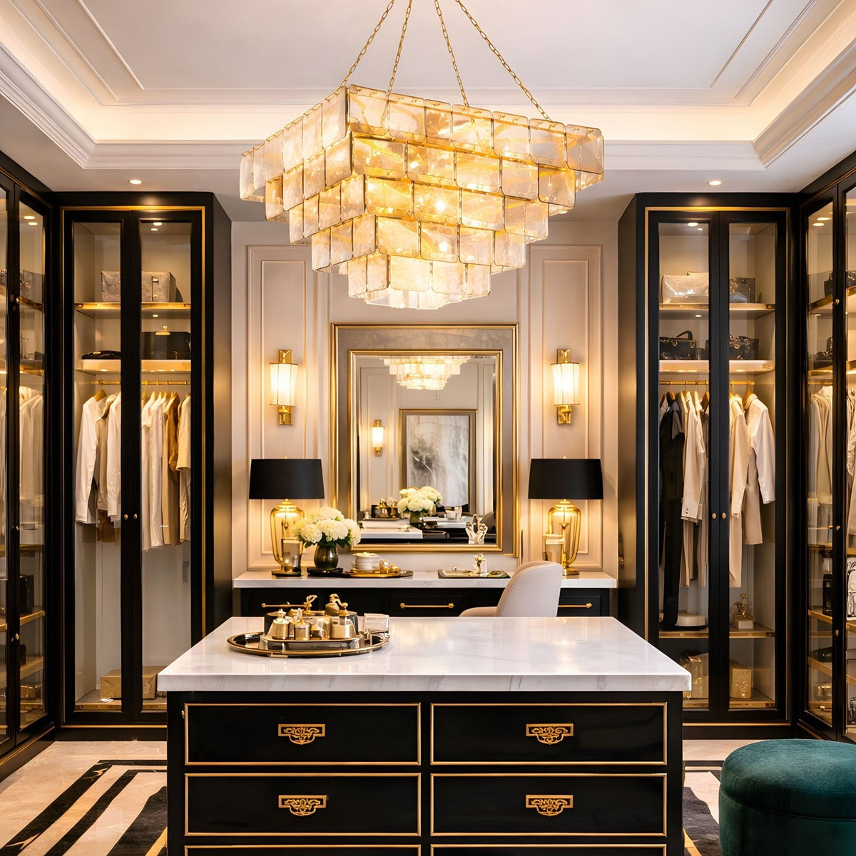 Square Glass Chandelier — Chandelier | Maison Monashee — view 12