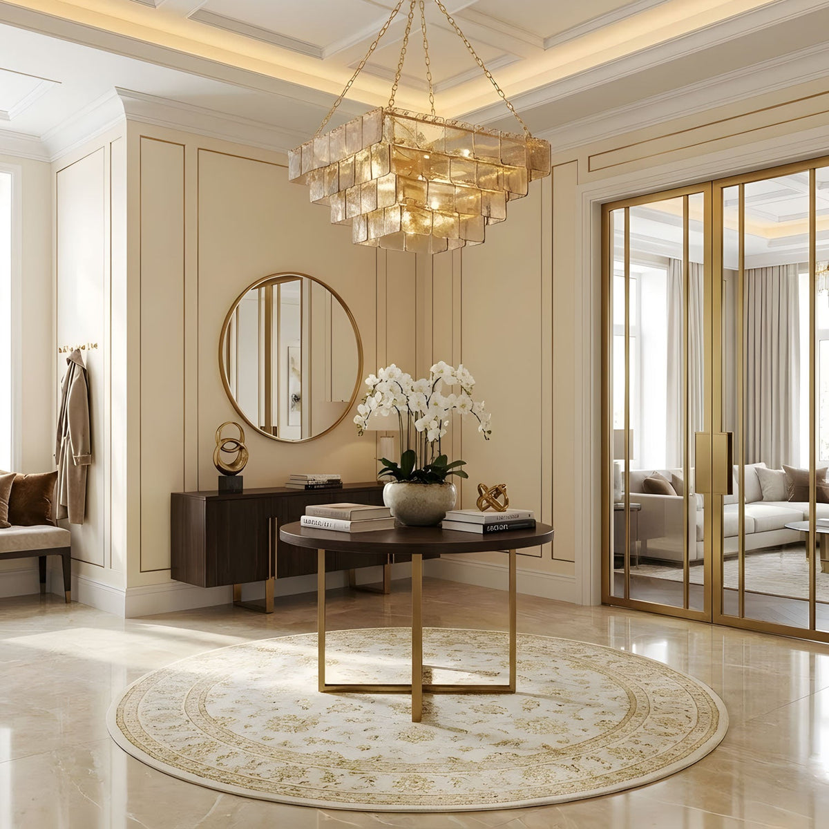 Square Glass Chandelier — Chandelier | Maison Monashee — view 11