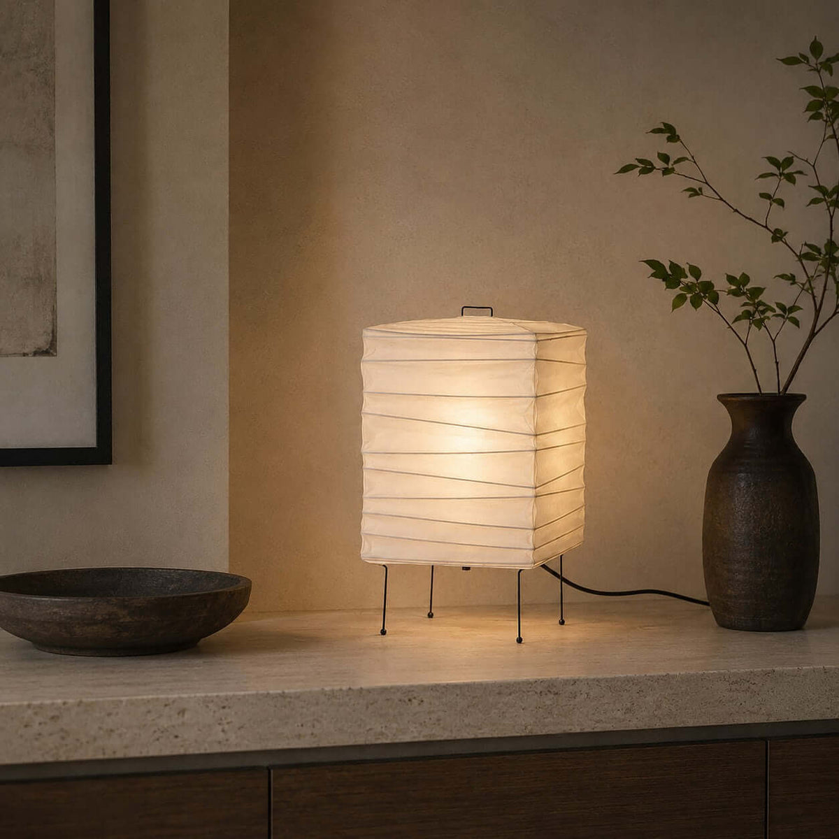 Paper Lantern Bedside Lamp — Table Lamp | Maison Monashee — view 6
