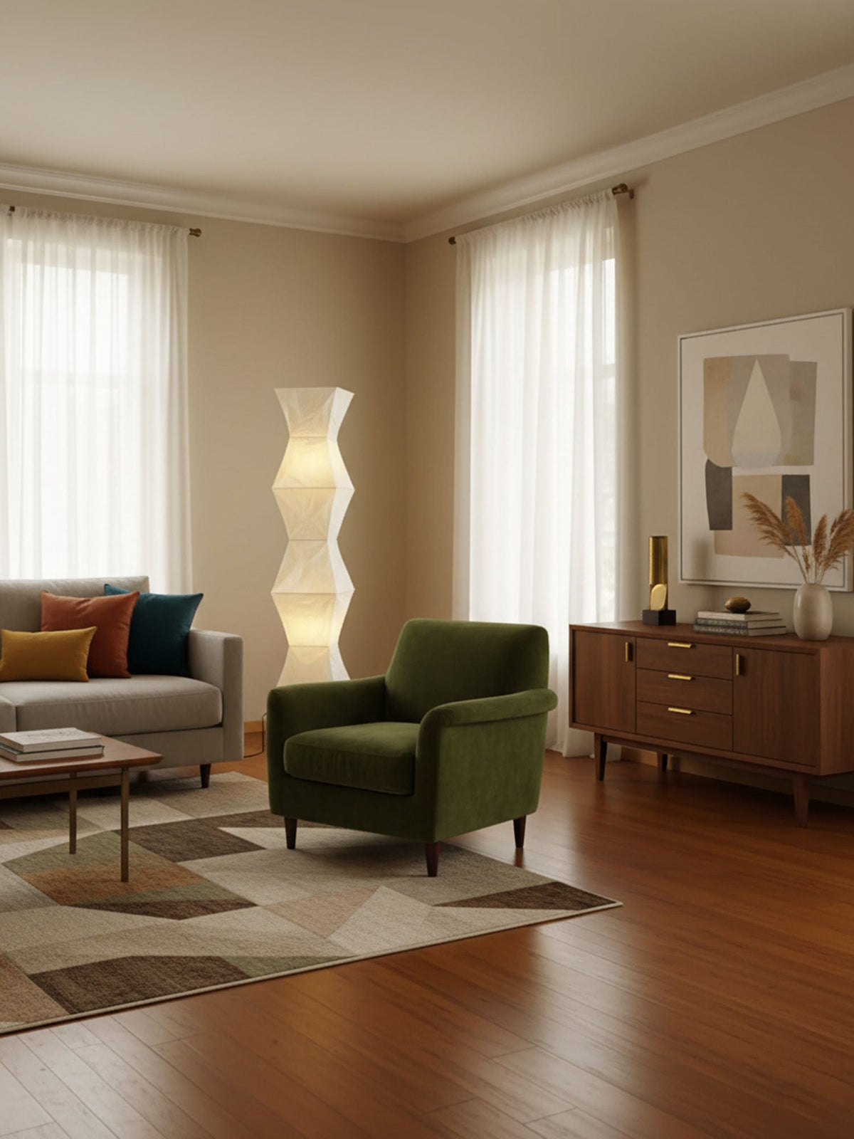 Rice Paper Floor Lamp — Floor Lamp | Maison Monashee — view 15