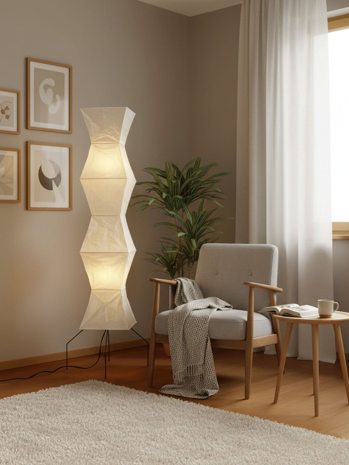 Rice Paper Floor Lamp — Floor Lamp | Maison Monashee — view 13