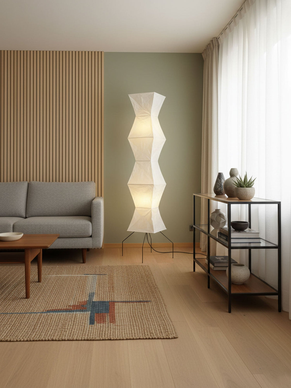 Rice Paper Floor Lamp — Floor Lamp | Maison Monashee — view 17