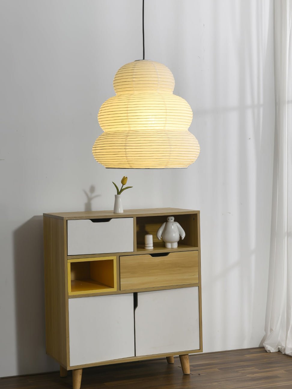 Oval Paper Pendant Light — Pendant Light | Maison Monashee — view 18