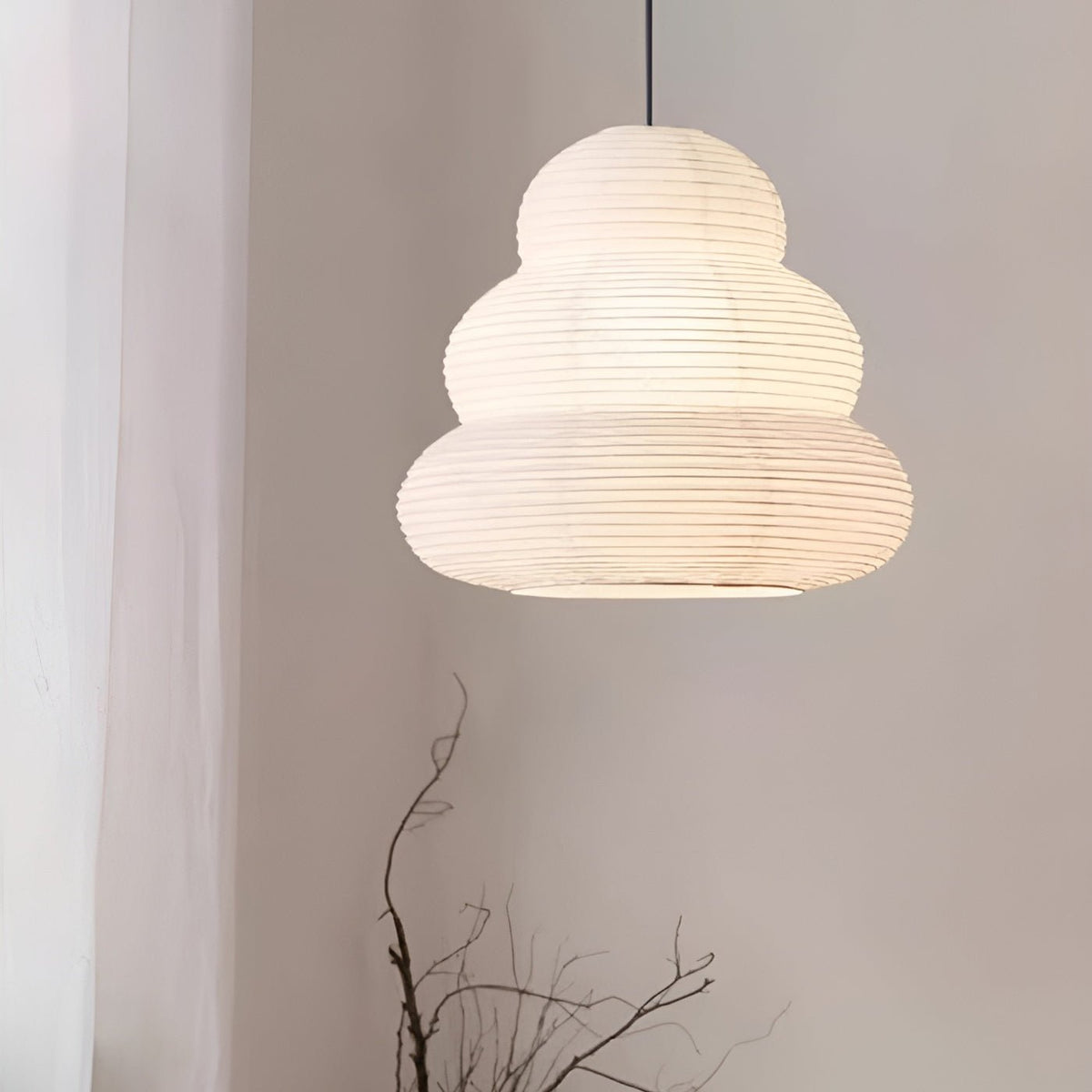 Oval Paper Pendant Light — Pendant Light | Maison Monashee — view 33