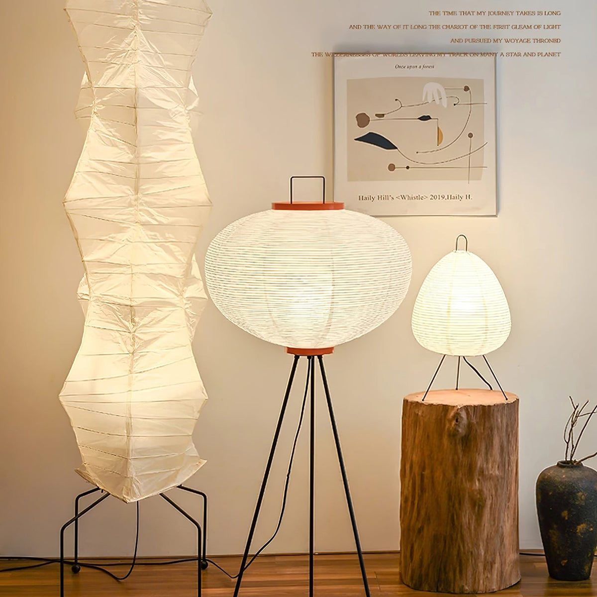 Rice Paper Floor Lamp — Floor Lamp | Maison Monashee — view 183