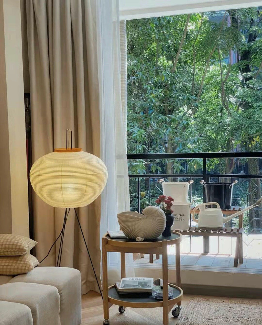 Rice Paper Floor Lamp — Floor Lamp | Maison Monashee — view 97
