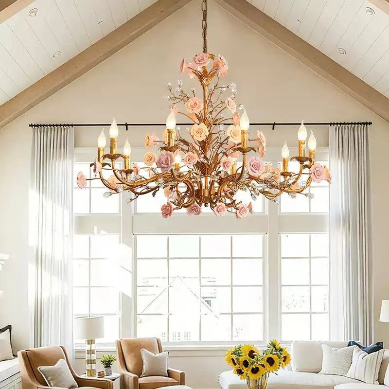 Antique Gold and Crystal Chandelier — Chandelier | Maison Monashee — view 19