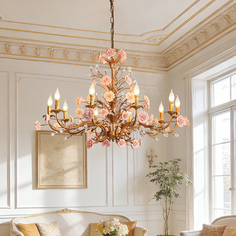 Antique Gold and Crystal Chandelier — Chandelier | Maison Monashee — view 11