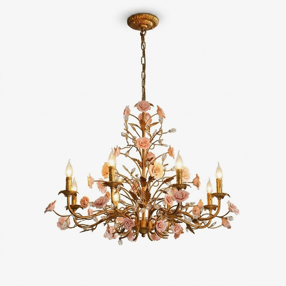Antique Gold and Crystal Chandelier — Chandelier | Maison Monashee — view 10
