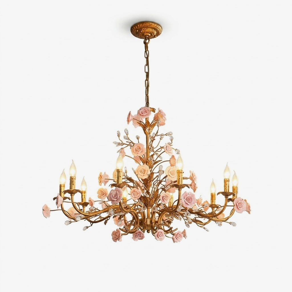 Antique Gold and Crystal Chandelier — Chandelier | Maison Monashee — view 9