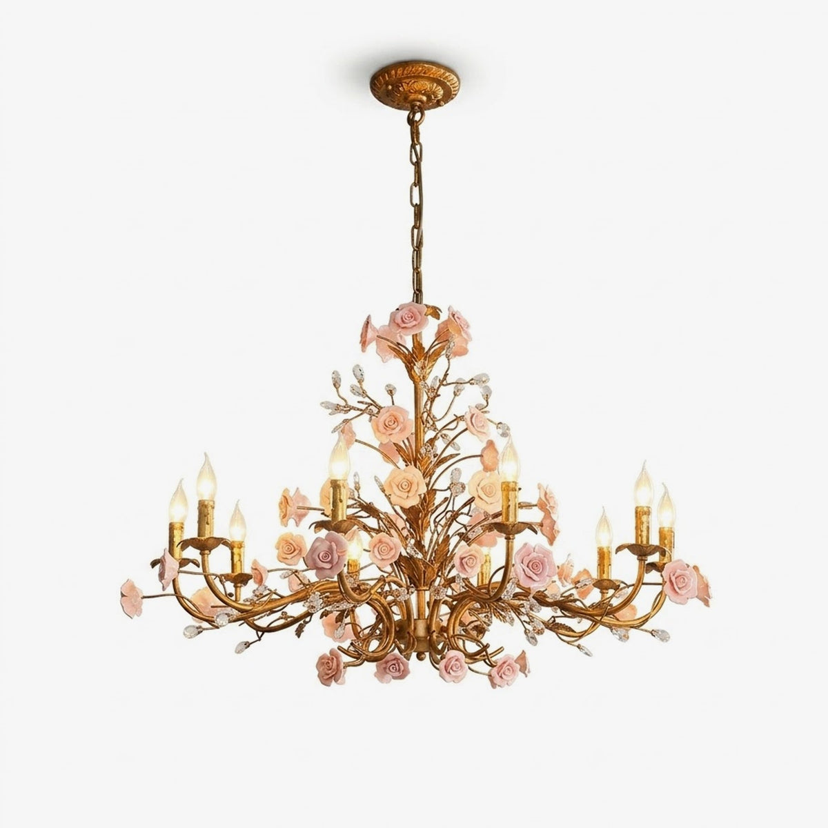 Antique Gold and Crystal Chandelier — Chandelier | Maison Monashee — view 9