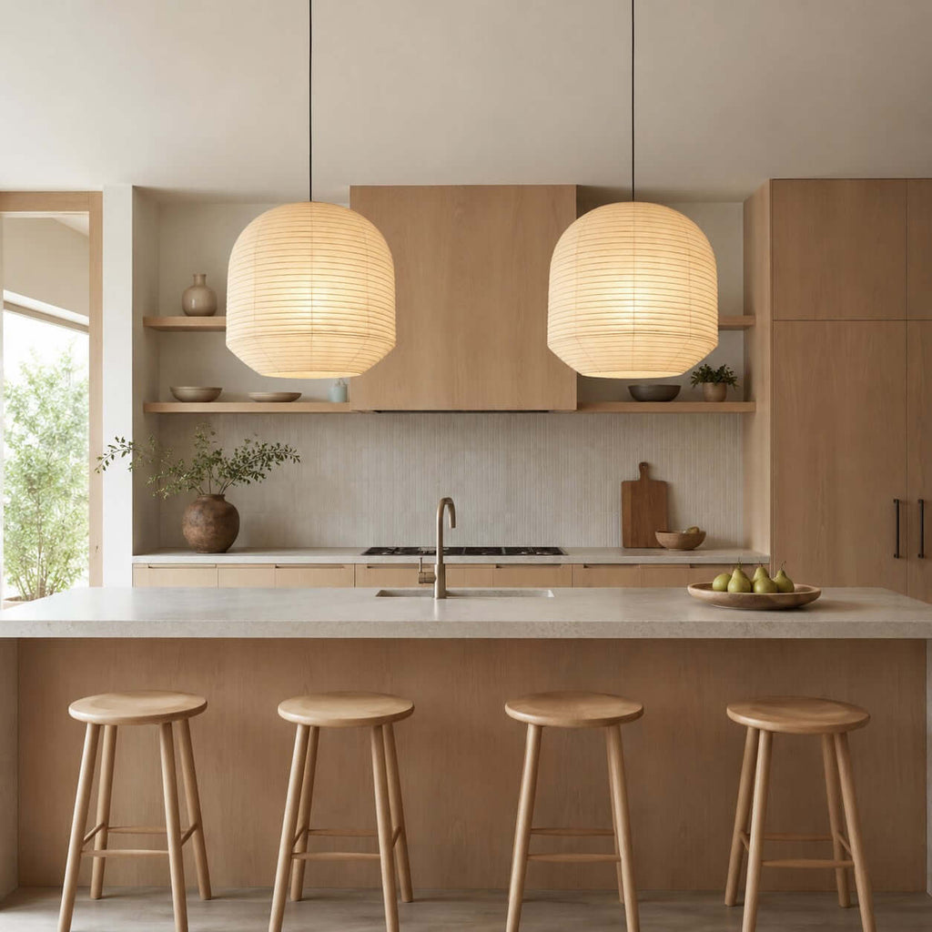 Large Round Paper Pendant Light — Pendant Light | Maison Monashee — view 9