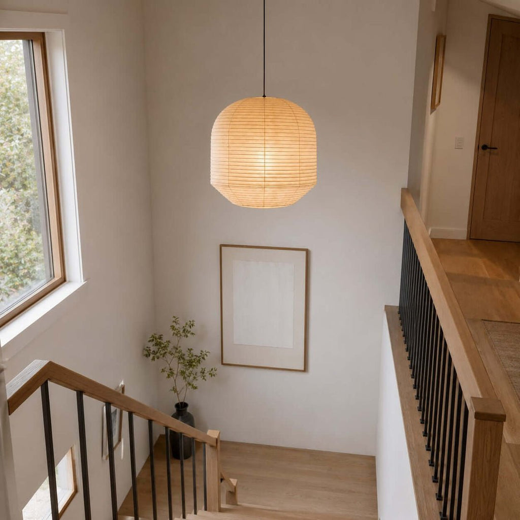 Large Round Paper Pendant Light — Pendant Light | Maison Monashee — view 11