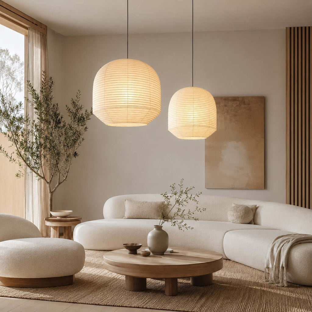 Large Round Paper Pendant Light — Pendant Light | Maison Monashee — view 13