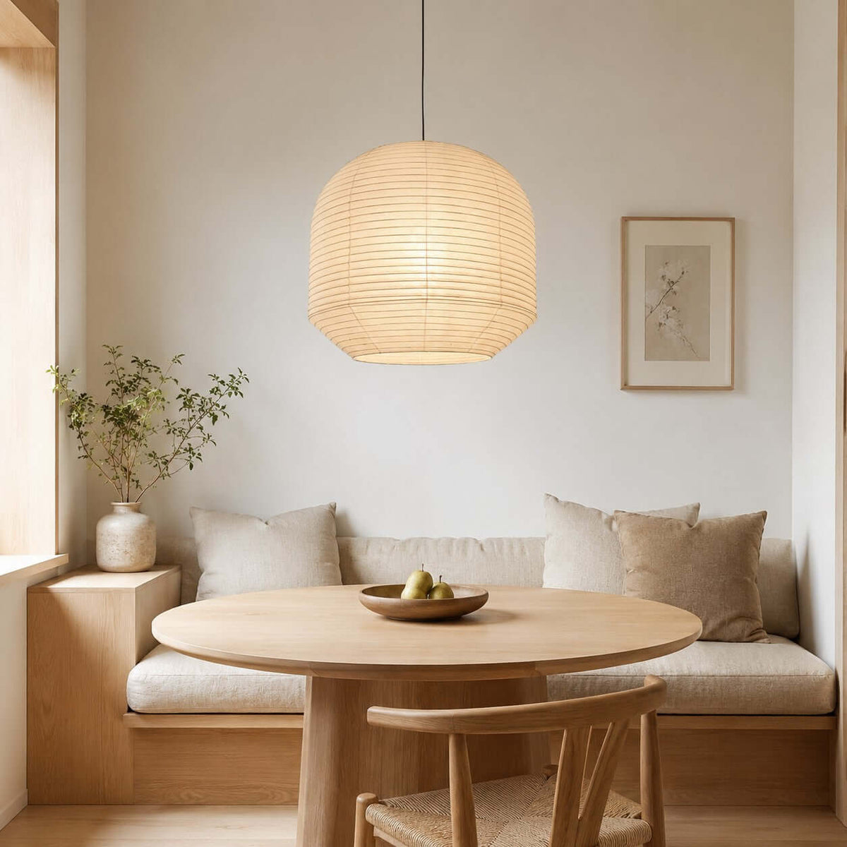 Large Round Paper Pendant Light — Pendant Light | Maison Monashee — view 16
