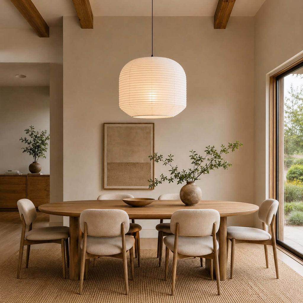Large Round Paper Pendant Light — Pendant Light | Maison Monashee — view 4