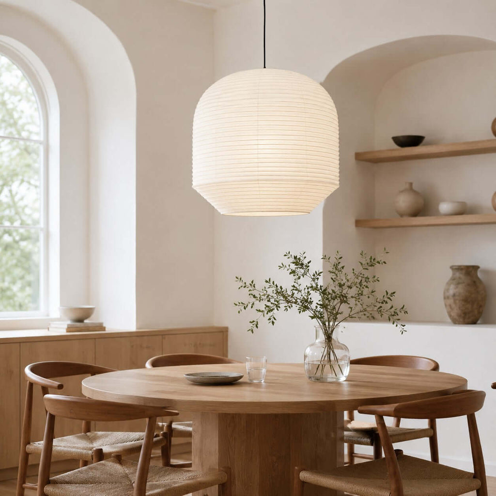 Large Round Paper Pendant Light — Pendant Light | Maison Monashee — view 5