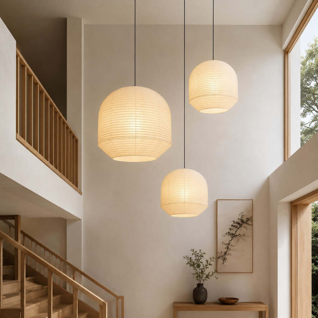 Large Round Paper Pendant Light — Pendant Light | Maison Monashee — view 7