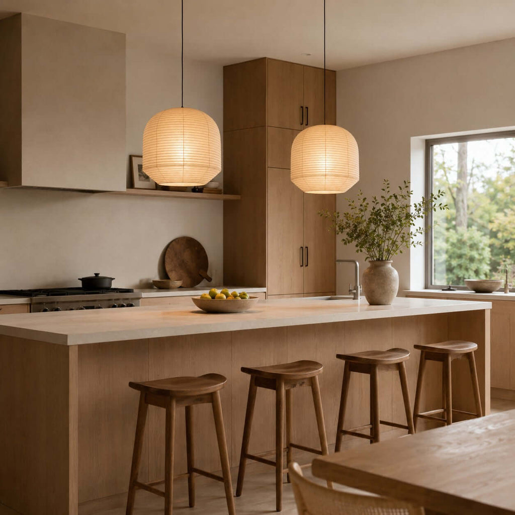 Large Round Paper Pendant Light — Pendant Light | Maison Monashee — view 8