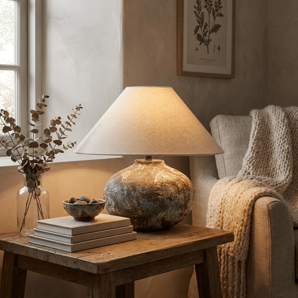Aged Ceramic Table Lamp — Table Lamp | Maison Monashee — view 4