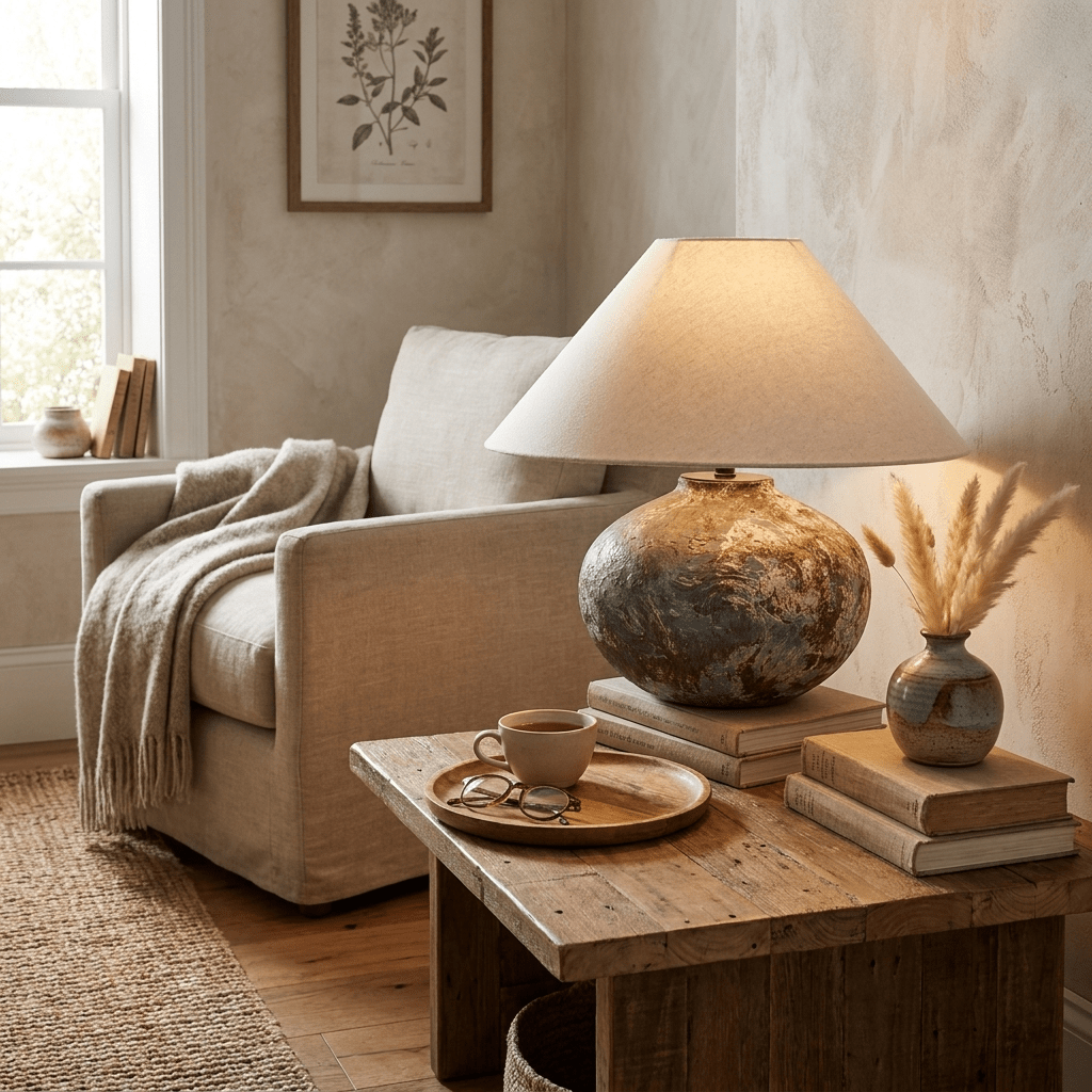 Aged Ceramic Table Lamp — Table Lamp | Maison Monashee — view 3