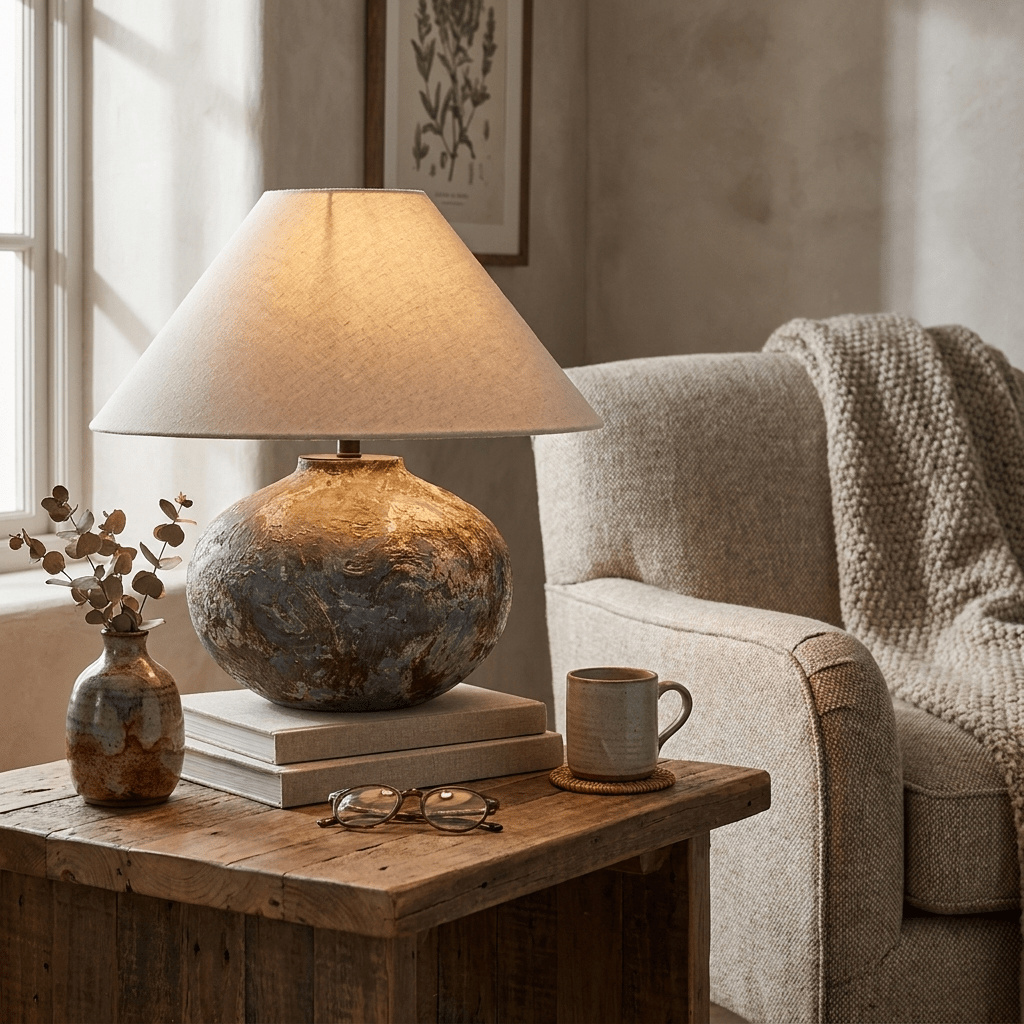 Aged Ceramic Table Lamp — Table Lamp | Maison Monashee — view 7