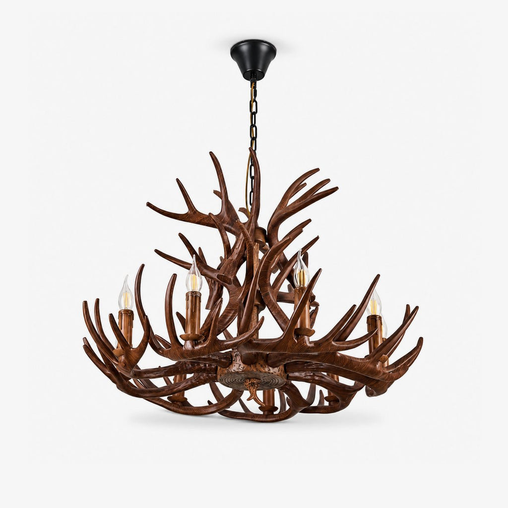 Wood Antler Chandelier — Chandelier | Maison Monashee — view 14