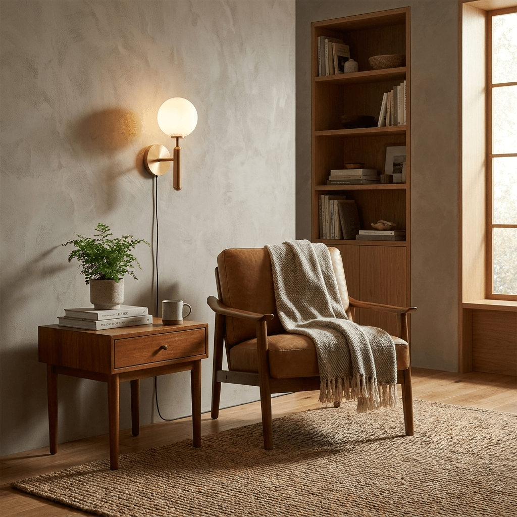 Brass Plug-in Wall Sconce — Wall Sconce | Maison Monashee — view 4