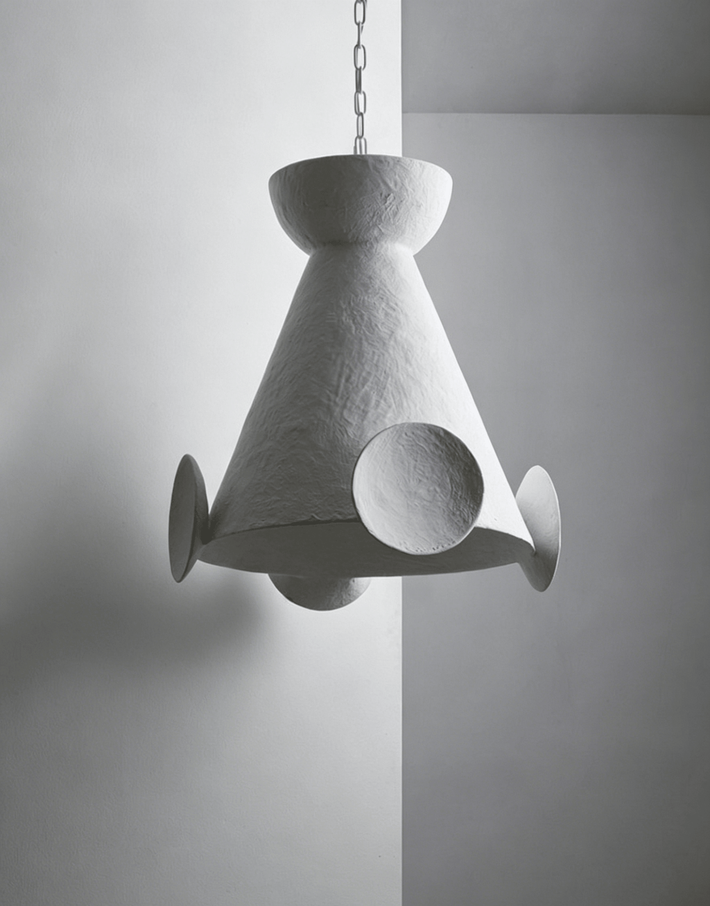 White Plaster Pendant Light — Pendant Light | Maison Monashee — view 11