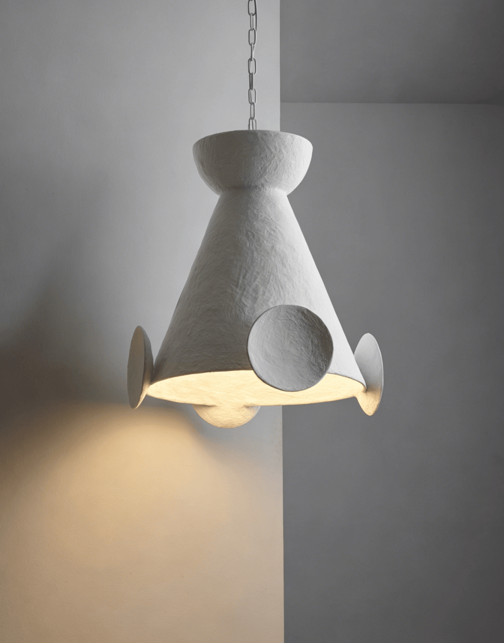 White Plaster Pendant Light — Pendant Light | Maison Monashee — view 5