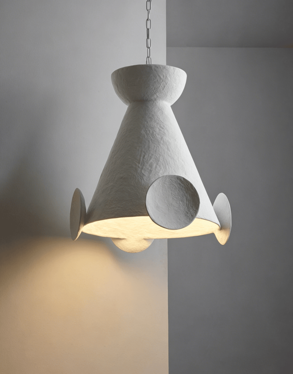 White Plaster Pendant Light — Pendant Light | Maison Monashee — view 10