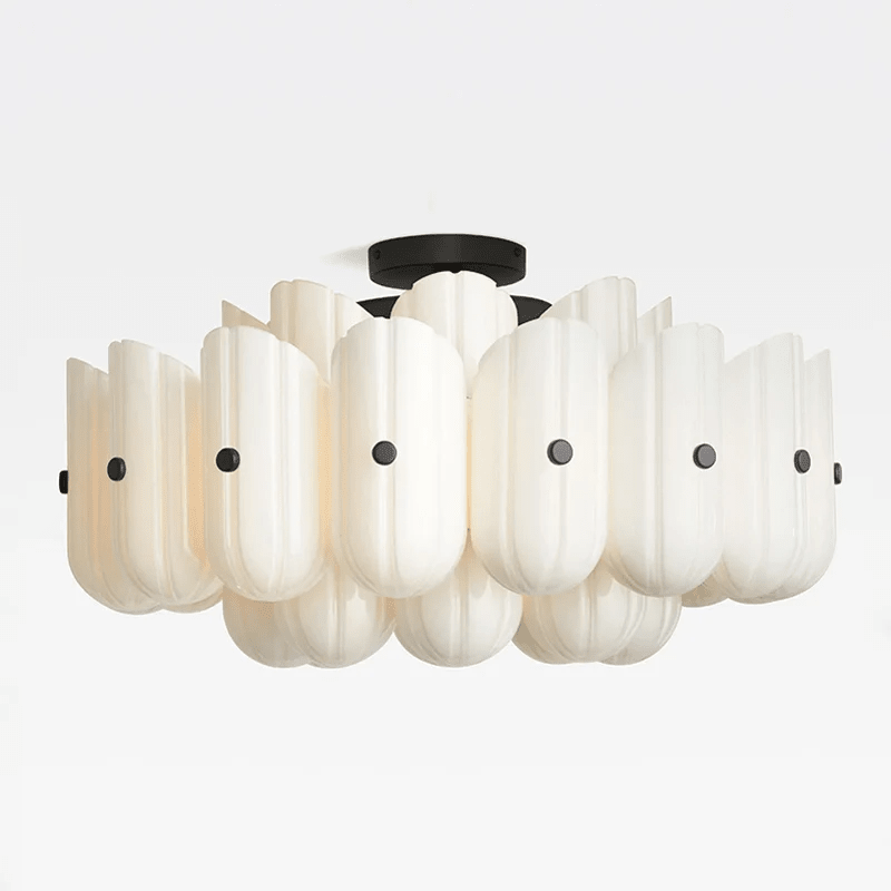 Fluted Glass Semi-Flush Mount Light — Ceiling Light | Maison Monashee — view 11