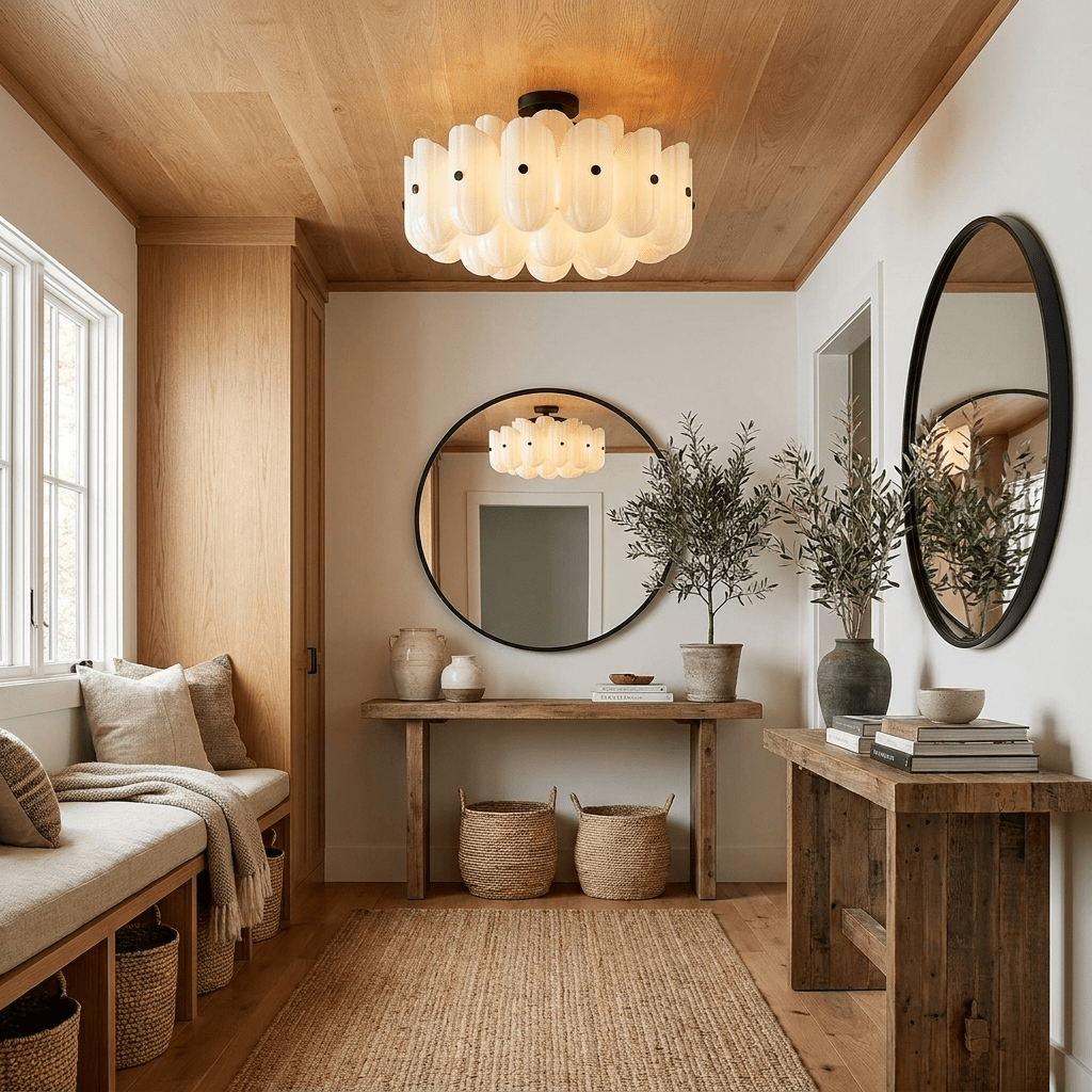 Fluted Glass Semi-Flush Mount Light — Ceiling Light | Maison Monashee — view 3