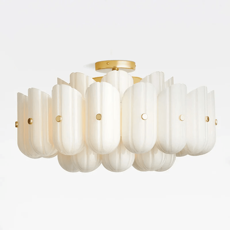 Fluted Glass Semi-Flush Mount Light — Ceiling Light | Maison Monashee — view 10