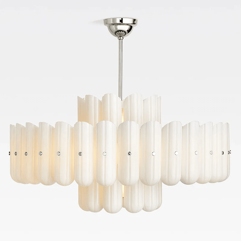 Milk Glass Linear Chandelier — Chandelier | Maison Monashee — view 7