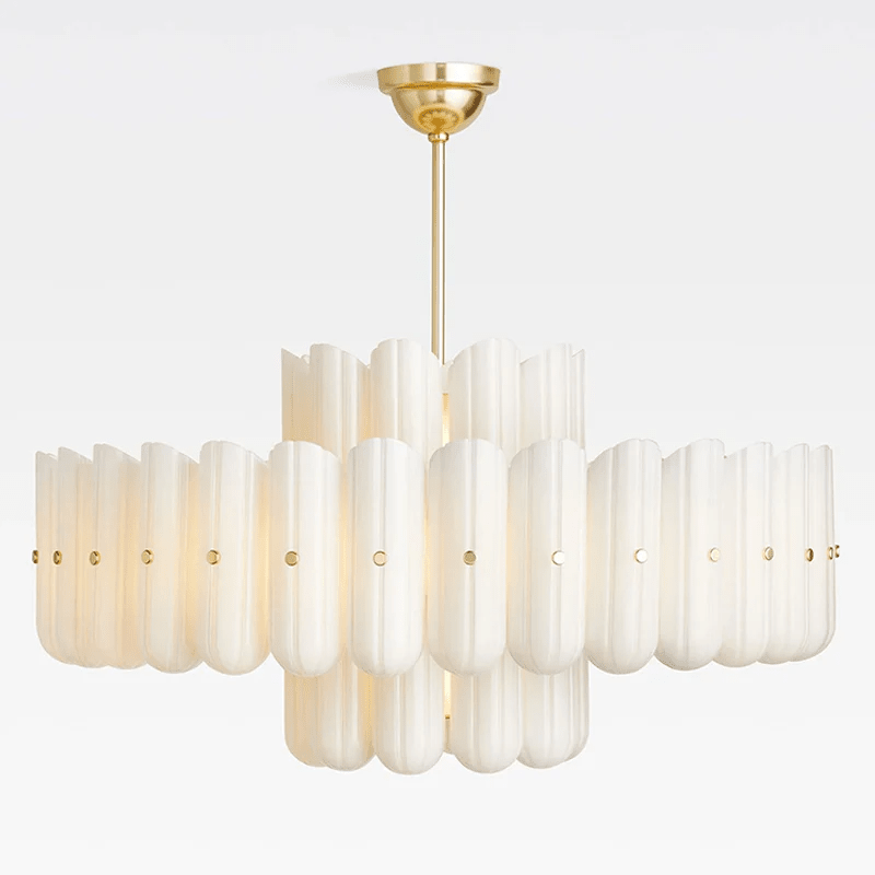 Milk Glass Linear Chandelier — Chandelier | Maison Monashee — view 8