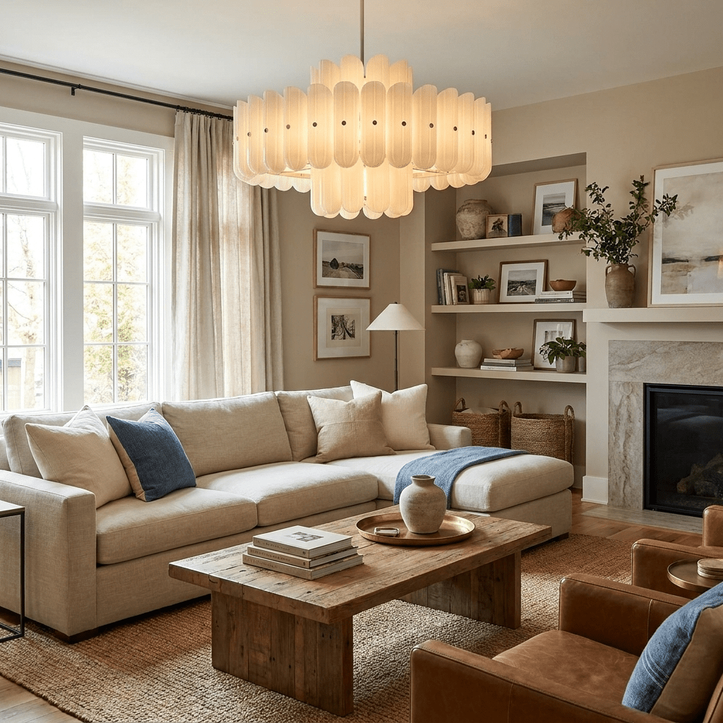 Milk Glass Linear Chandelier — Chandelier | Maison Monashee — view 10