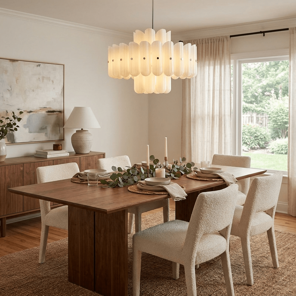 Fluted Glass Chandelier — Chandelier | Maison Monashee — view 8