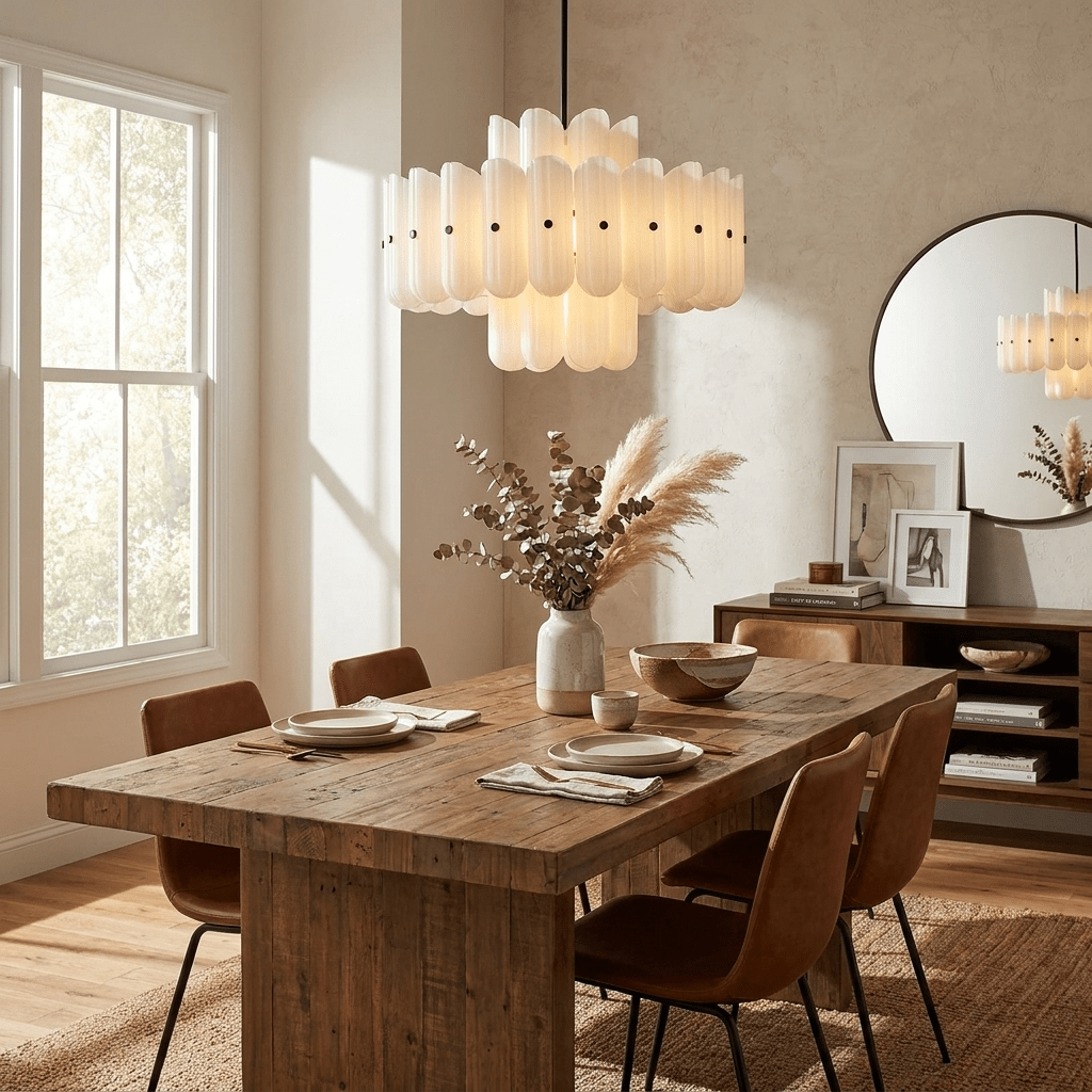 Fluted Glass Chandelier — Chandelier | Maison Monashee — view 7